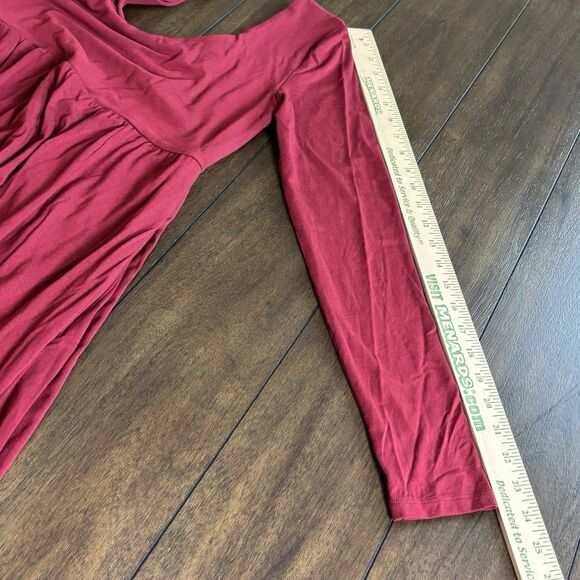 A New Day Women's Long Sleeve Knit Ballet Maxi Dress Burgundy Size Small - NEW! - Picture 10 of 13